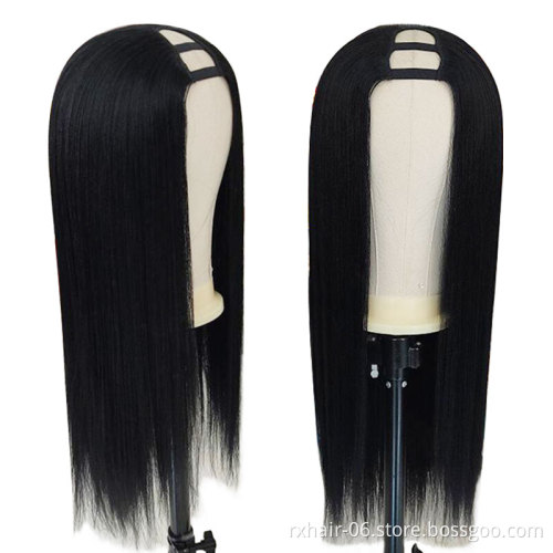ISEE High Quality U Part Wig Human Hair For Black Women,Glueless U Part Clip In Wig,Wholesale Brazilian U Part Wigs Can Be Dye